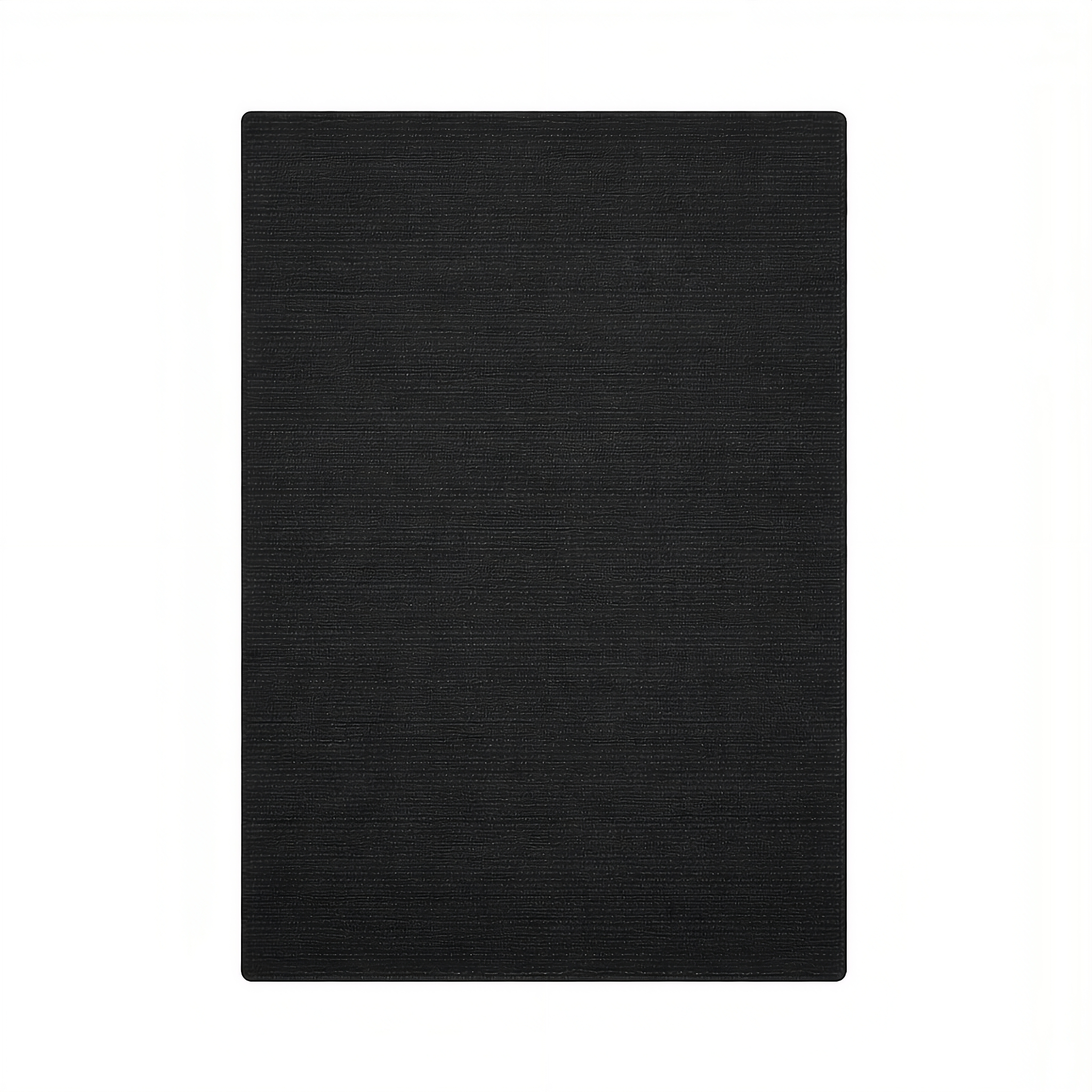 Alfombra Basai Charcoal de polipropileno negra, vista completa