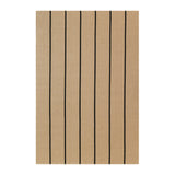 Alfombra Petra Taupe Black de polipropileno taupe con líneas negras, vista completa