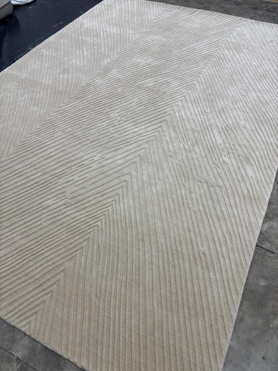 Detalle del tejido de la alfombra Sahara Cream de lana