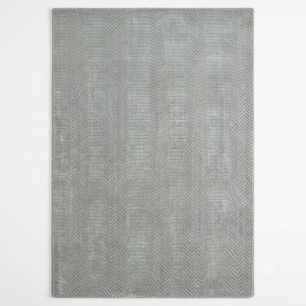 Alfombra Andes Grey de lana, vista completa