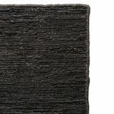 Detalle del tejido de la alfombra Rustic Charcoal de cáñamo