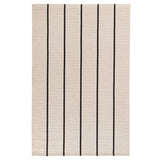 Alfombra Petra Sand Black de polipropileno beige con líneas negras, vista completa